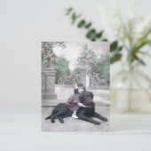 Carte Postale Fille et son chien (Debout devant)