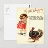Carte Postale Fille et Turquie (Devant / Derrière)