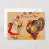 Carte Postale Fille et Turquie (Devant / Derrière)