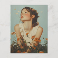 Fille éthérée en Fleur sauvage