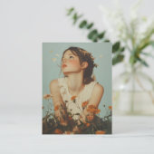 Carte Postale Fille éthérée en Fleur sauvage (Debout devant)