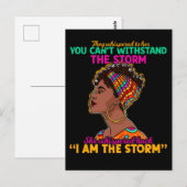 Carte Postale Fille fière du patrimoine afro-américain noir (Devant / Derrière)