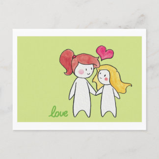 Carte Postale fille & fille amour
