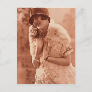 Carte Postale Fille Flapper des années 1920 vintage
