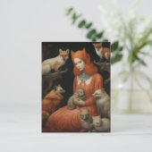 Carte Postale Fille Fox avec renards (Debout devant)
