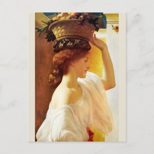 Carte Postale Fille Frederic Leighton avec panier de fruits Mise (Devant)