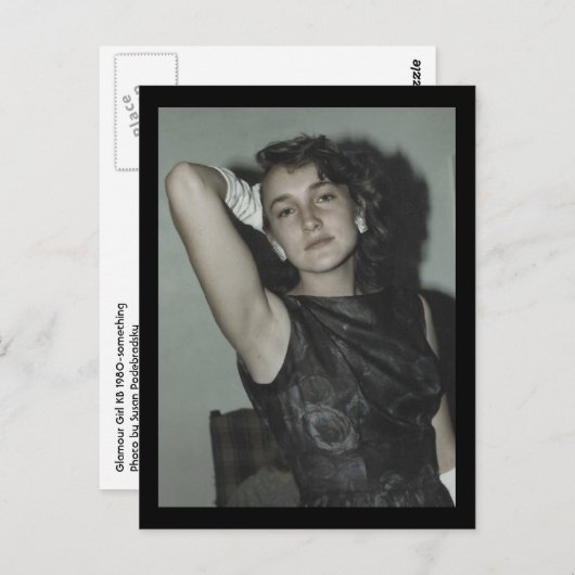 Carte postale fille glamour (Devant / Derrière)