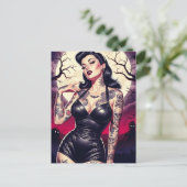 Carte Postale Fille gothique rétro (Debout devant)