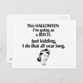 Carte Postale fille halloween (Devant / Derrière)