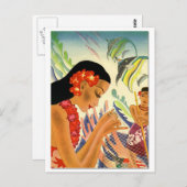 Carte Postale Fille hawaïenne (Devant / Derrière)