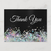 Carte Postale Fille Holo Parties scintillant noir Merci à huile (Devant)