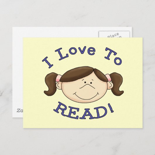 Carte Postale Fille I Love to Read Tshirts and Gifts (Devant / Derrière)