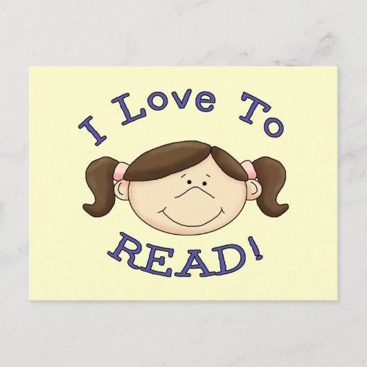 Carte Postale Fille I Love to Read Tshirts and Gifts (Devant)