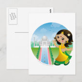 Carte Postale fille indienne (Devant / Derrière)