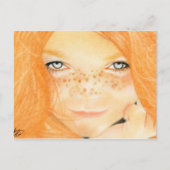 Carte postale fille irlandaise Freckles (Devant)