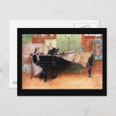 Carte Postale Fille Jouant Piano (Devant / Derrière)