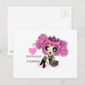 Carte Postale Fille Kawaii anniversaire - personnalisé (Devant / Derrière)