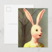 Carte Postale Fille lapin mystérieuse (Devant / Derrière)