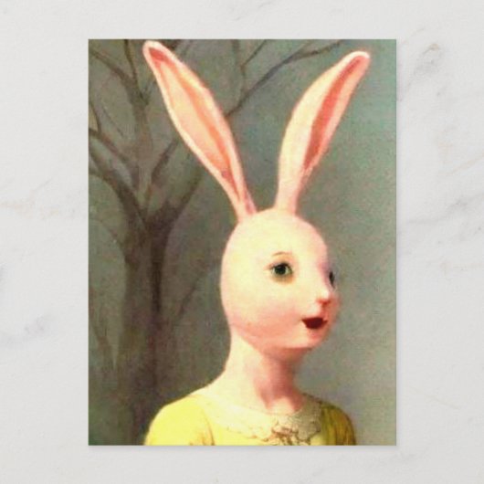 Carte Postale Fille lapin mystérieuse (Devant)