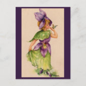 Carte Postale fille lilas (Devant)