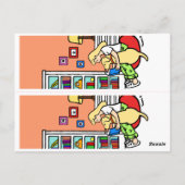 Carte Postale Fille lisant avec des signets de livre Retriever j (Dos)