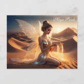 Carte Postale Fille lumineuse ailes nature fée et art du Sahara (Devant)