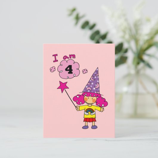 Carte Postale fille magicien de 4 ans (Debout devant)
