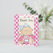 Carte postale fille Merci baby shower (Debout devant)