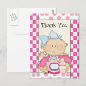 Carte postale fille Merci baby shower (Devant / Derrière)