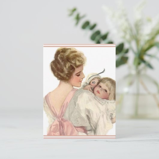 Carte Postale Fille mère vintage (Debout devant)