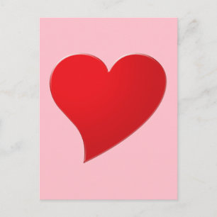 Carte Postale Fille moderne à gros coeur rose mignon Valentine