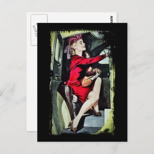 Carte Postale Fille moderne en nylon (Devant / Derrière)