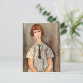 Carte Postale Fille Modigliani avec blouse (Debout devant)