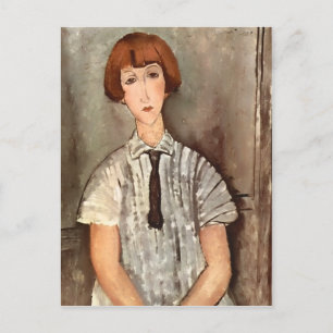 Carte Postale Fille Modigliani avec blouse