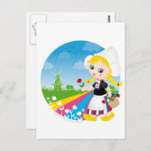 Carte Postale fille néerlandaise (Devant / Derrière)