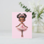 Carte Postale Fille noire Ballerina Rose Ballet (Debout devant)