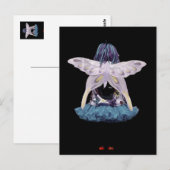 Carte Postale Fille papillon (Devant / Derrière)