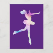 Carte Postale Fille patinant à l'aquarelle (Devant)