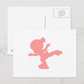 Carte Postale Fille patinant en rose (Devant / Derrière)