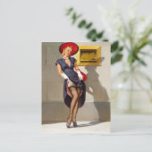 Carte Postale Fille Pin-Up Rétro (Debout devant)