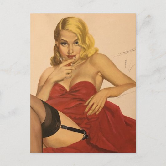 Carte postale fille Pin Up vintage (Devant)