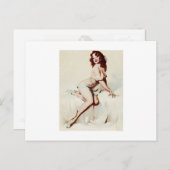 Carte Postale Fille pin-up vintage (Devant / Derrière)