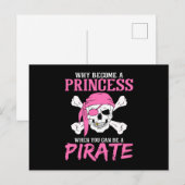 Carte Postale Fille Pirate Cadeau de Fille Pirate (Devant / Derrière)