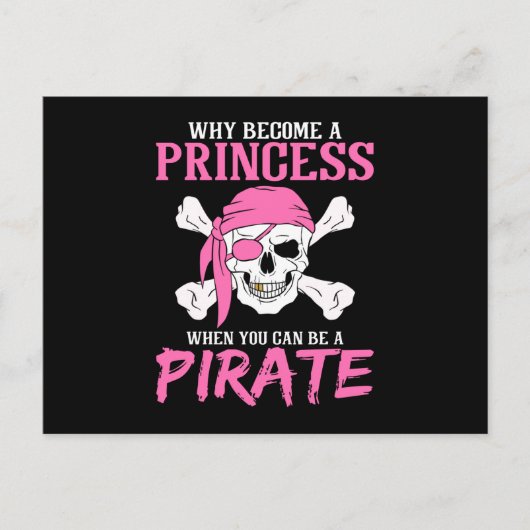 Carte Postale Fille Pirate Cadeau de Pirate Fille (Devant)