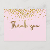 Carte Postale Fille premier anniversaire confettis dorés rose po (Devant)