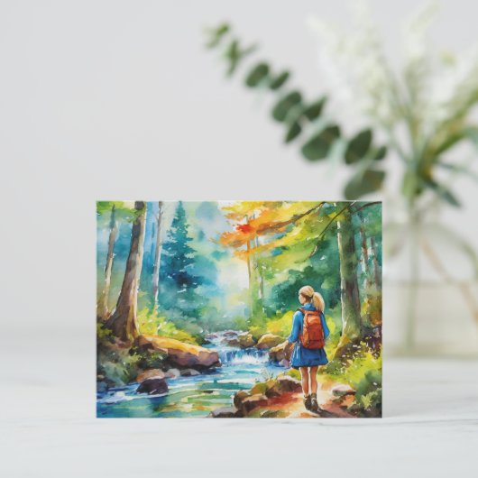 Carte Postale Fille randonnée (Debout devant)