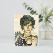 Carte Postale Fille Rétro (Debout devant)