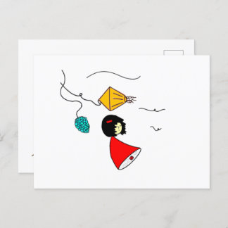 Carte Postale Fille rêveuse