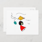 Carte Postale Fille rêveuse (Devant / Derrière)