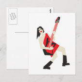 Carte Postale fille rock (Devant / Derrière)
